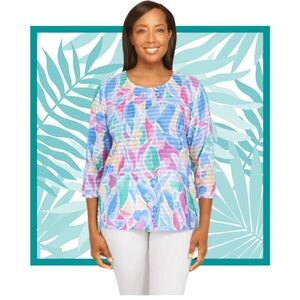 Alfred Dunner Multicolor Women's Blouse sz2X NWT
